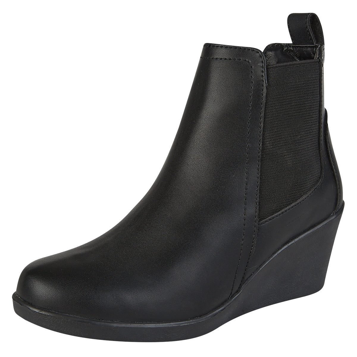 Botín Para Mujer Castalia 329-100 Negro Tacón Corrido