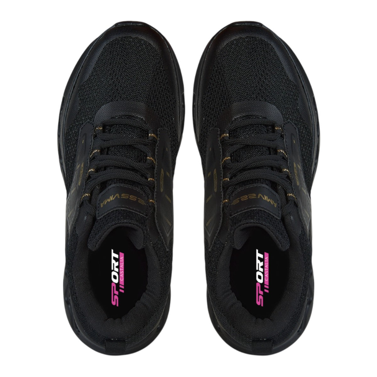Tenis Deportivo Para Mujer Castalia 651-35 Negro Suela Doble Soporte