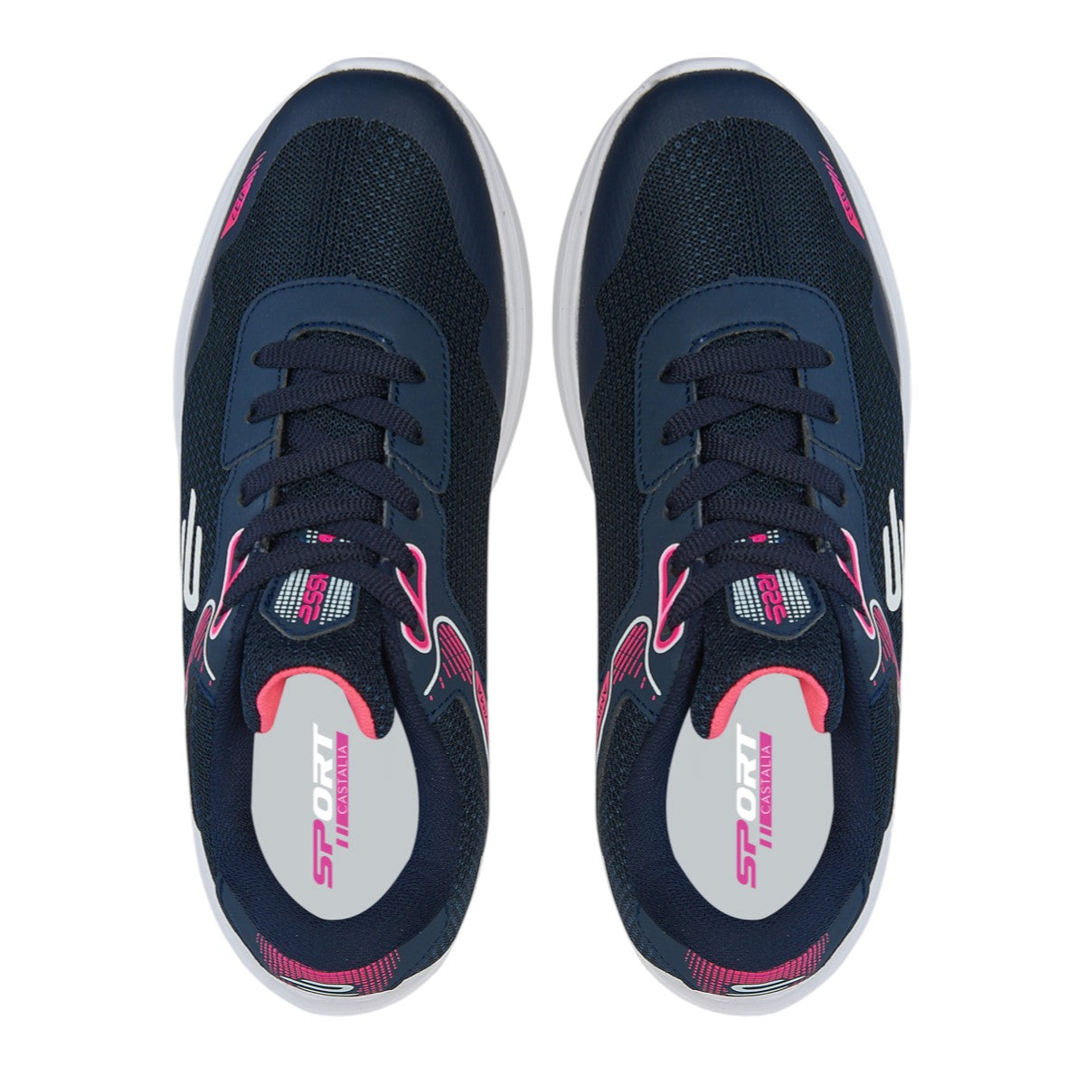 Tenis Deportivo Para Mujer Castalia 651-37 Marino Con Rosa