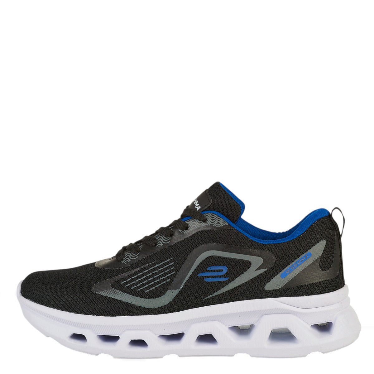 Tenis Deportivo Para Hombre Castalia 651-39 Negro Con Azul Suela Doble Soporte