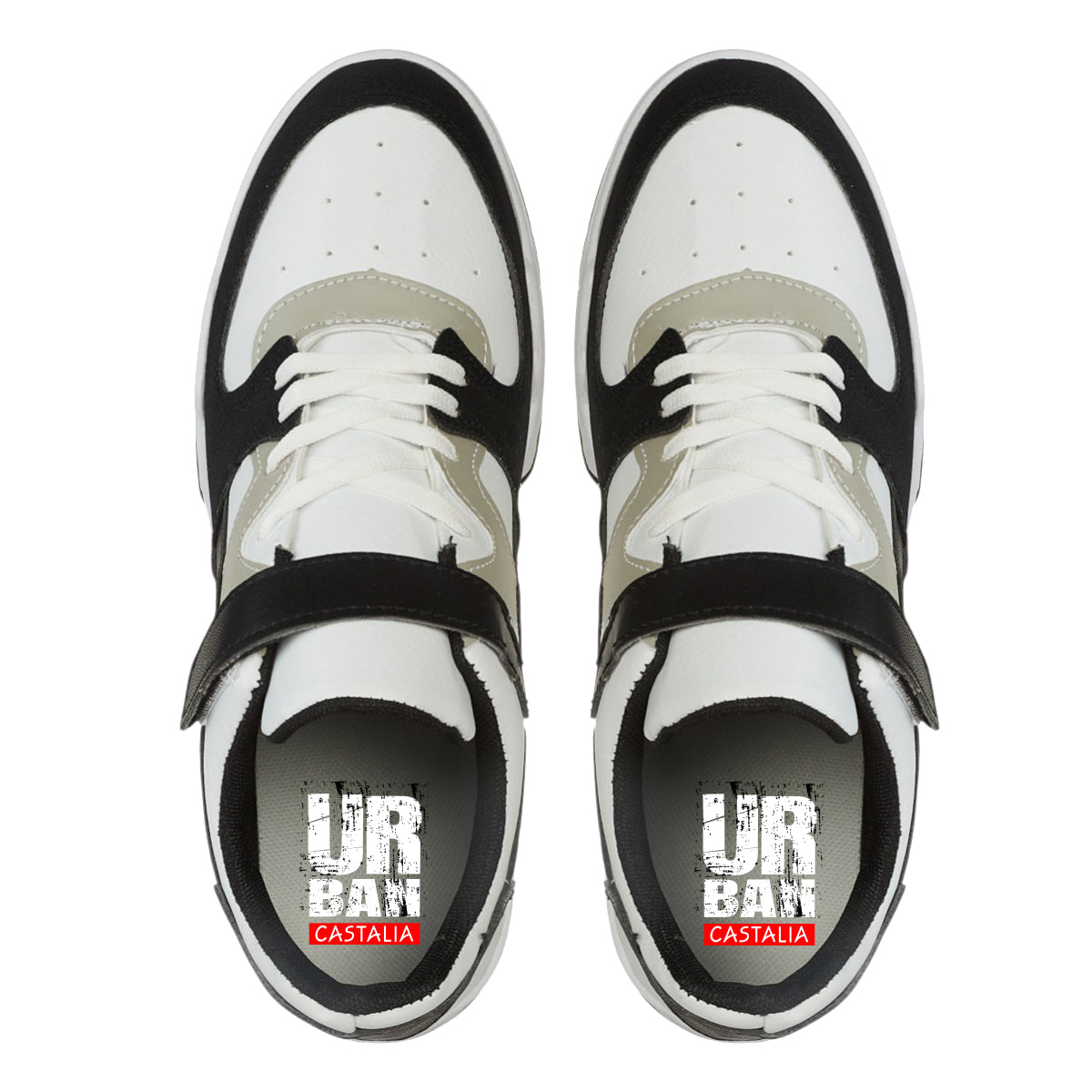 Tenis Urban Para Hombre Castalia 659-129 Blanco Con Gris Y Negro Doble Ajuste