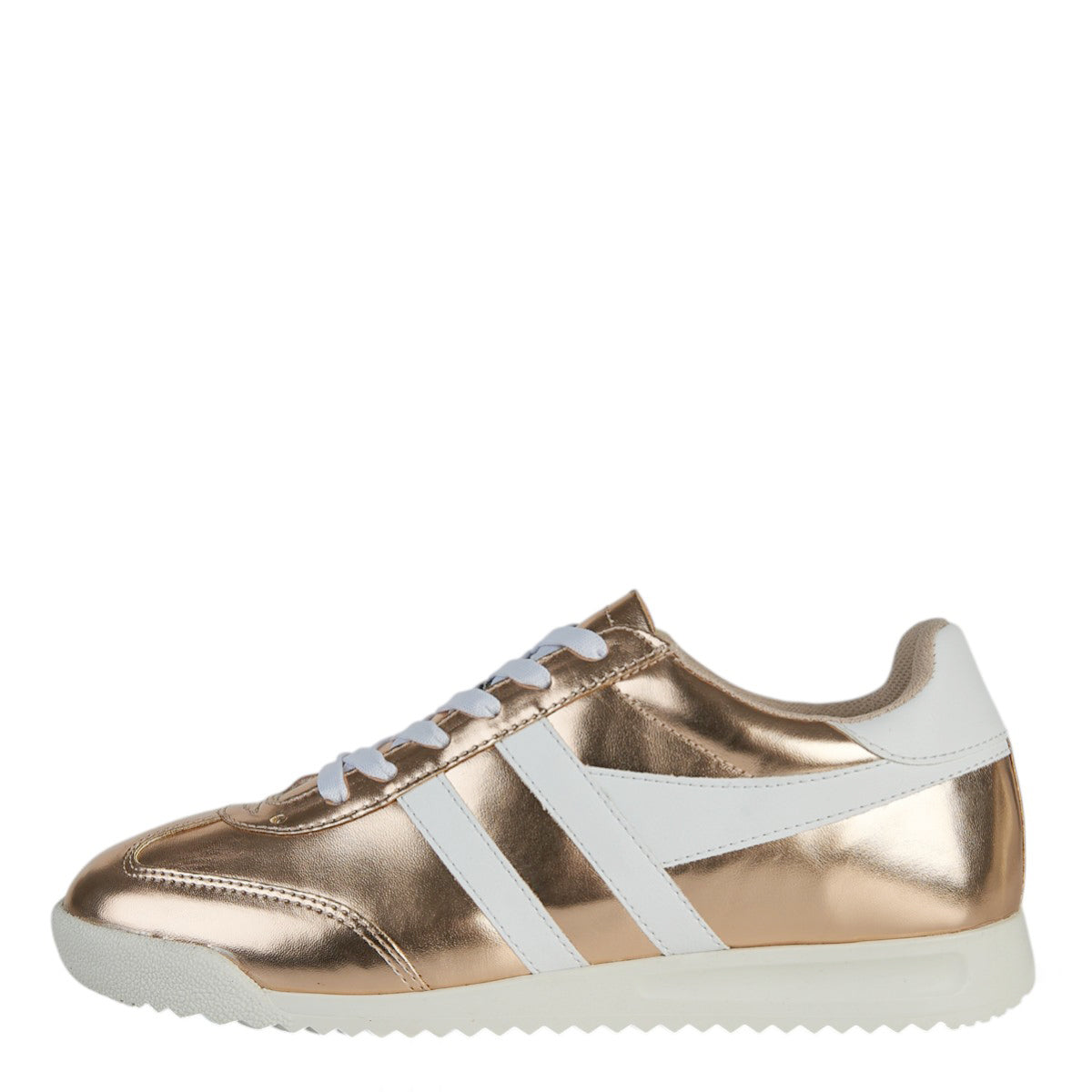 Tenis Urbano Para Mujer Castalia 673-007 Dorado Con Blanco