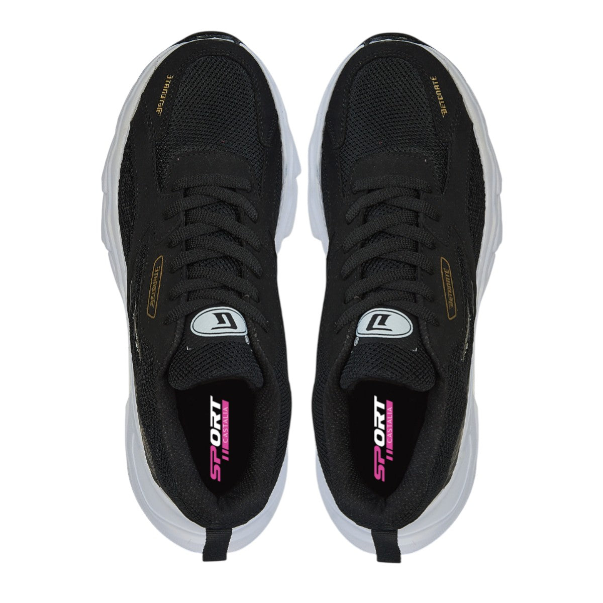 Tenis Deportivo Para Mujer Castalia 701-005 Negro Suela Doble Soporte