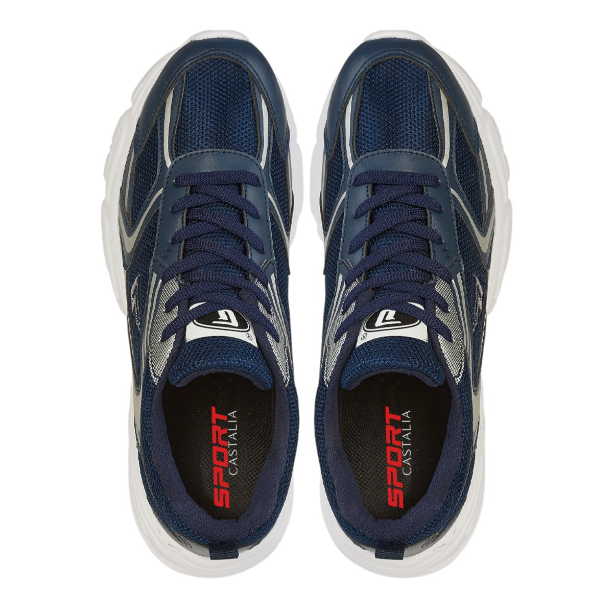 Tenis Deportivo Para Hombre Castalia 701-007 Marino Con Blanco Suela Doble Soporte