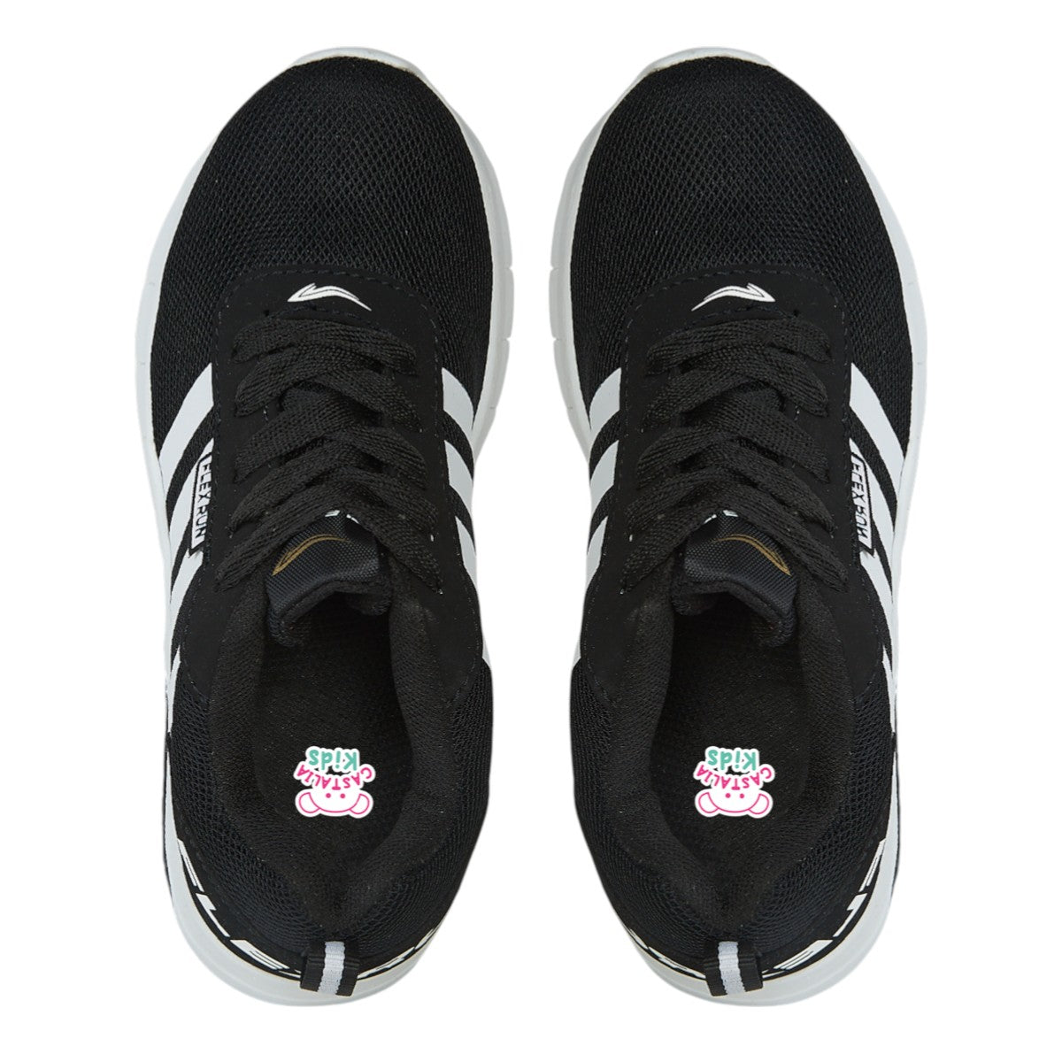 Tenis Deportivo Para Niño Castalia 708-005 Negro Con Blanco