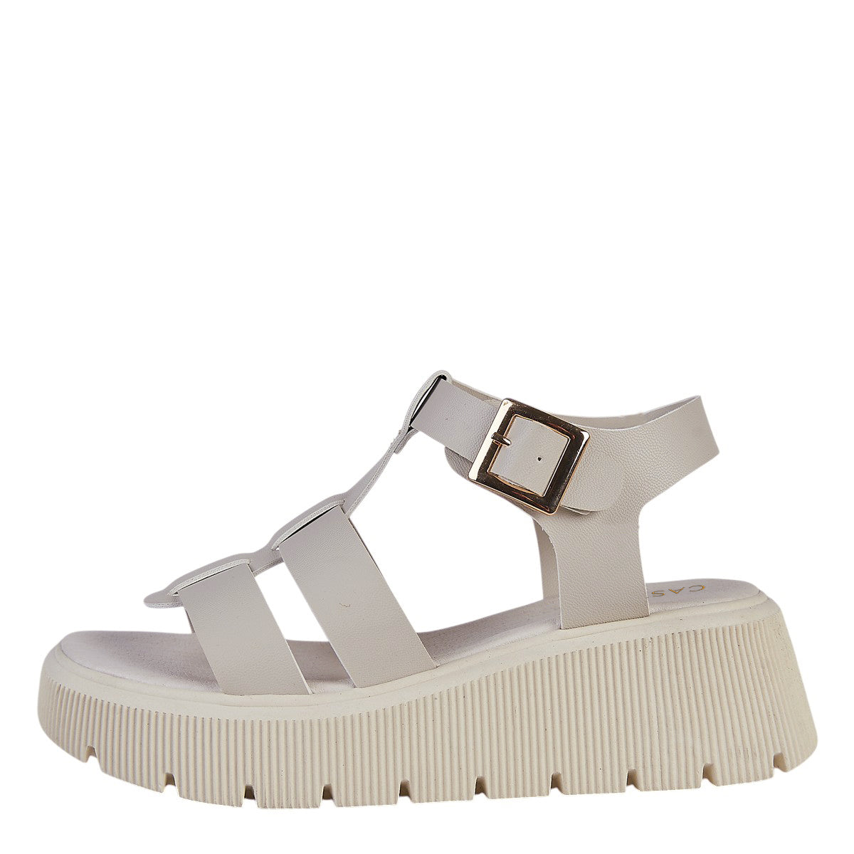 Plataforma Para Mujer Castalia 710-02 Latte Tipo Gladiador