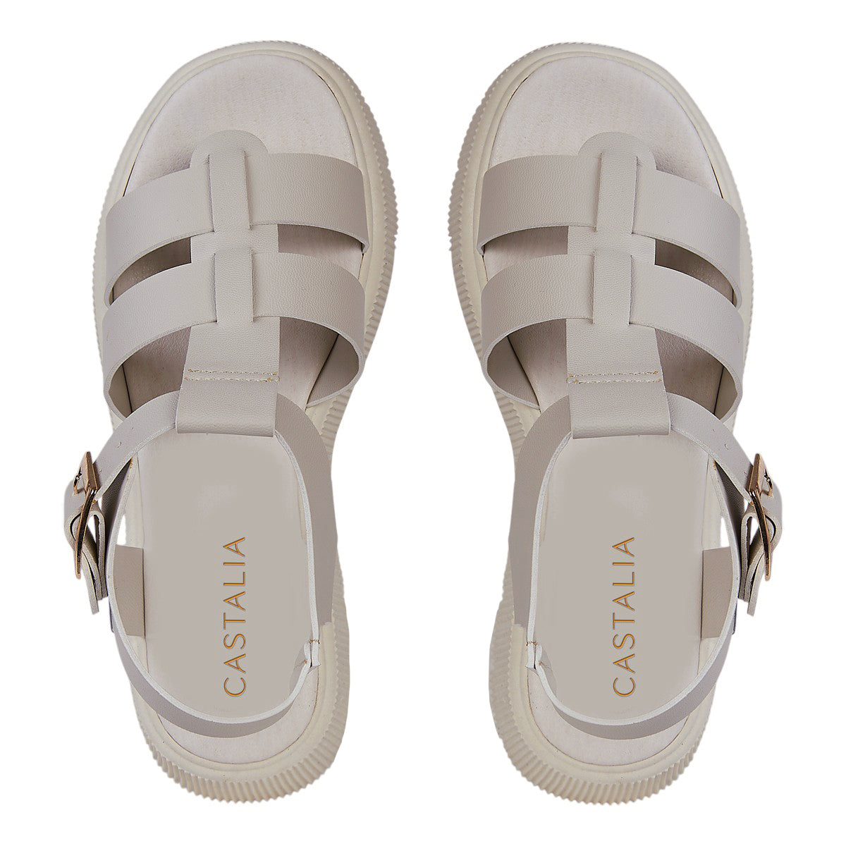 Plataforma Para Mujer Castalia 710-02 Latte Tipo Gladiador