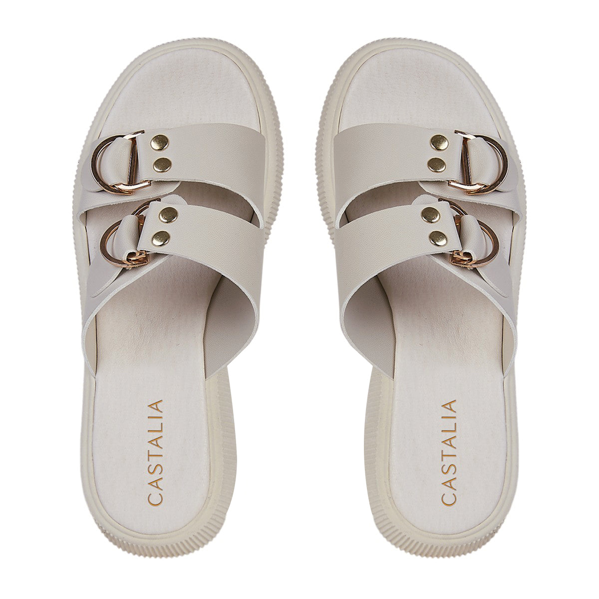 Plataforma Para Mujer Castalia 710-04 Latte Detalles Plata