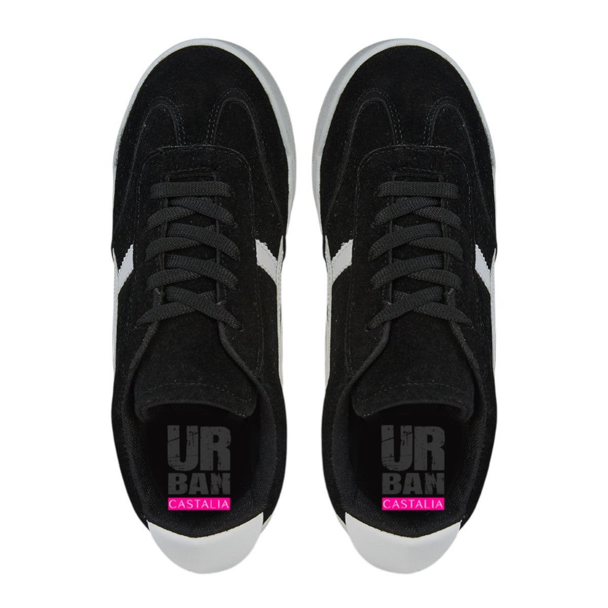 Tenis Urbano Para Mujer Castalia 748-72 Negro De Gamuza