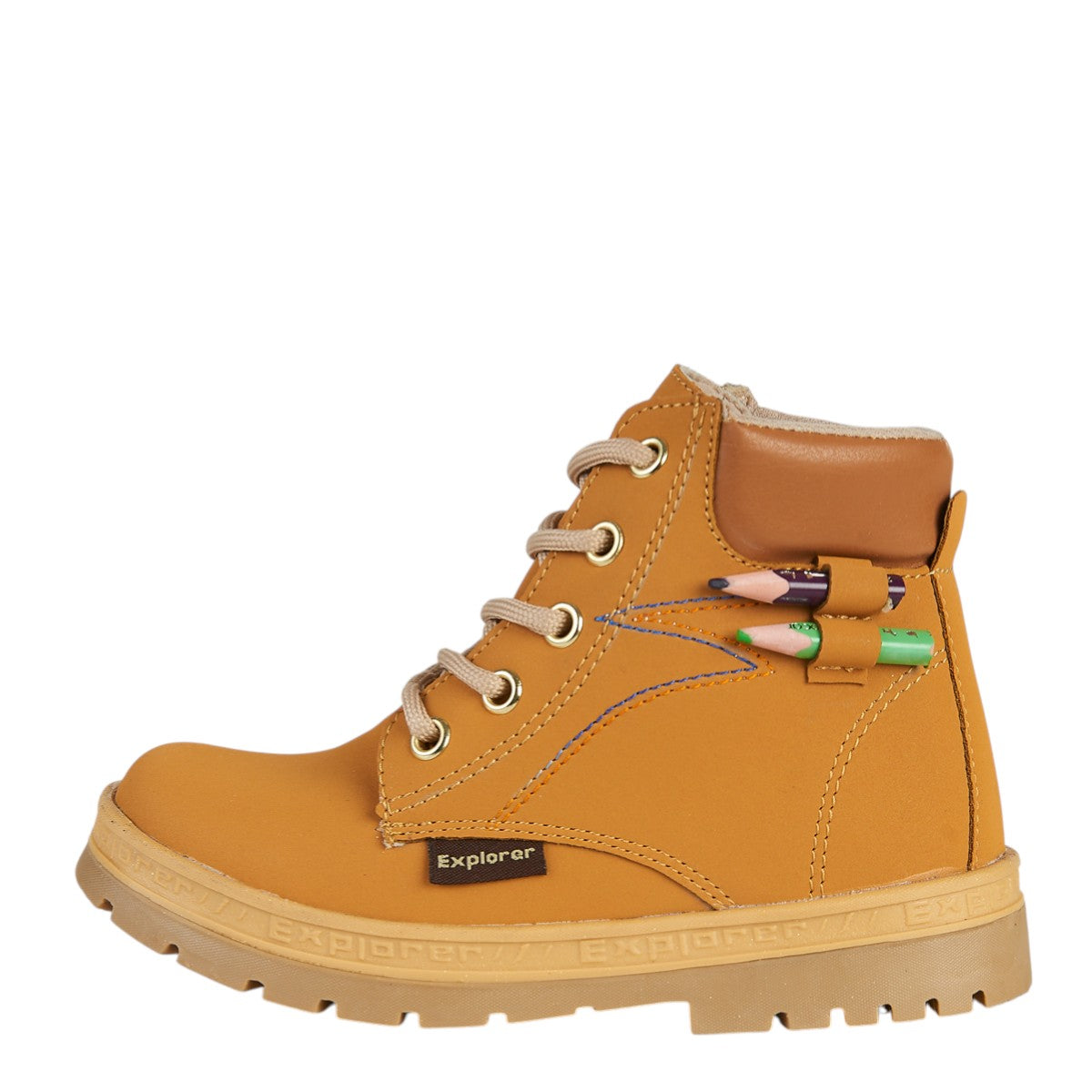 Botas Para Niño Castalia 786-001 Miel Con Detalle De Lápiz