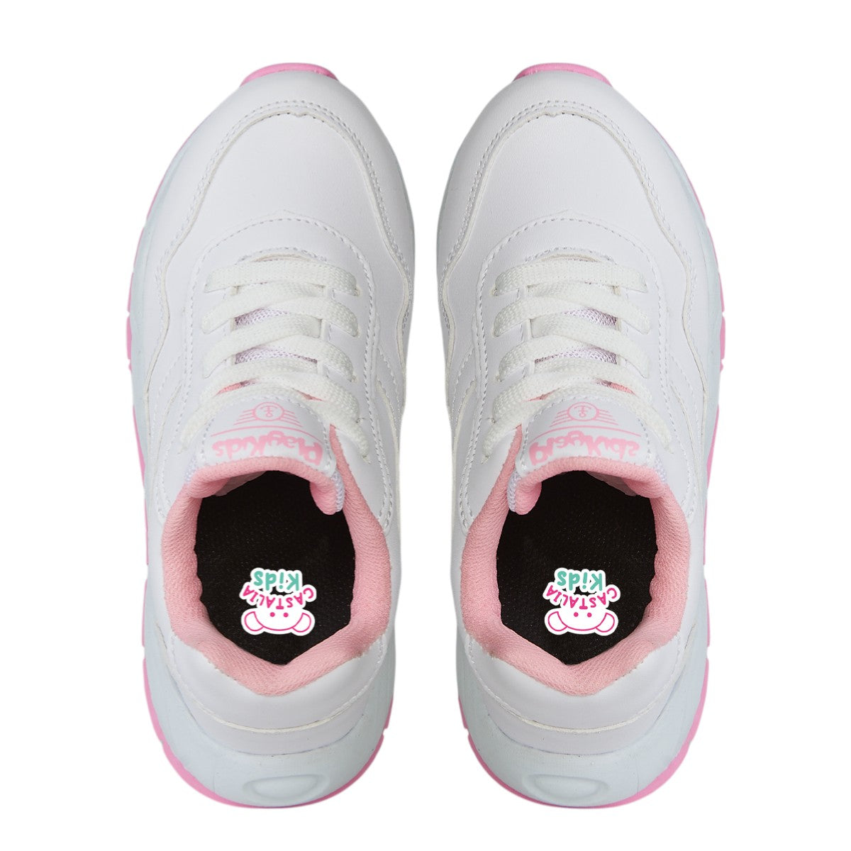 Tenis Deportivo Para Niña Castalia 788-004 Blanco Con Rosa