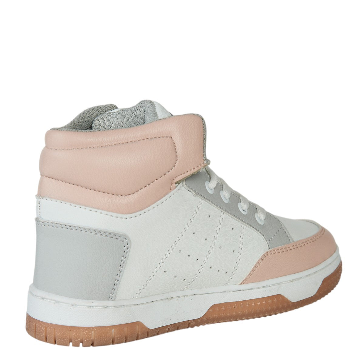 Tenis Tipo Bota Para Niña Castalia 789-005 Blanco Con Rosa