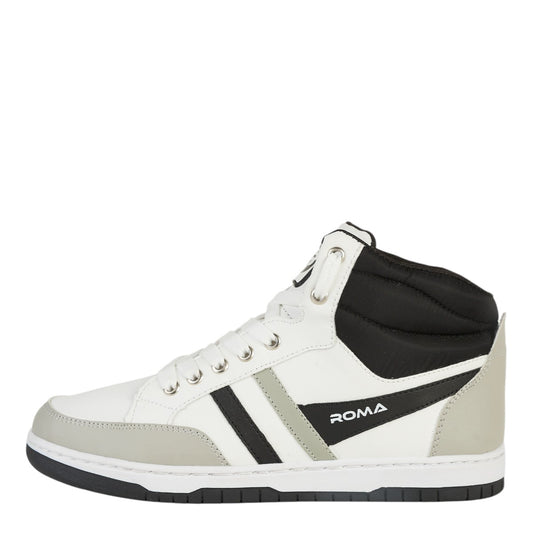 Tenis Urban Tipo Bota Para Hombre Castalia 789-006 Blanco Con Gris