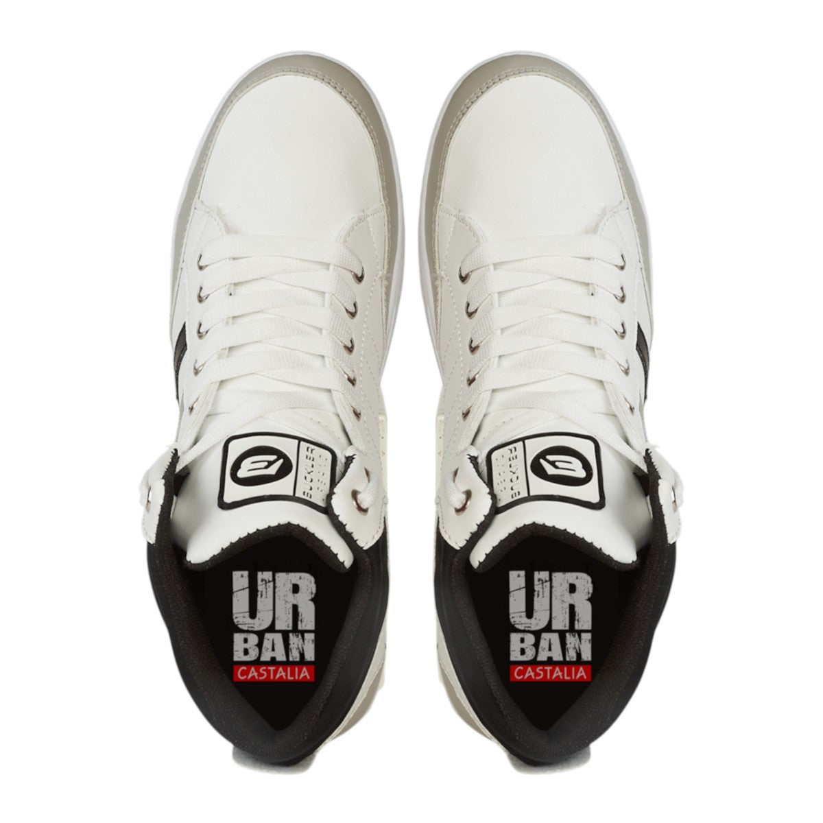 Tenis Urban Tipo Bota Para Hombre Castalia 789-006 Blanco Con Gris