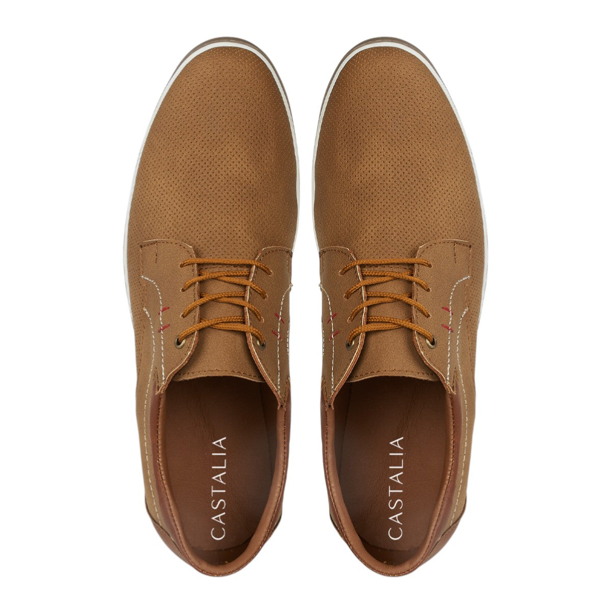 Zapato Casual Para Hombre Castalia 793-001 Camel De Gamuza