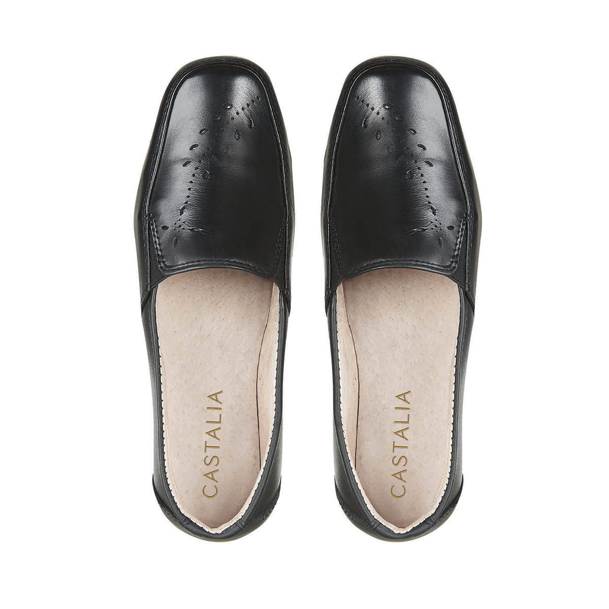 Confort Clásico Para Mujer CASTALIA Negro de Piel 016-19