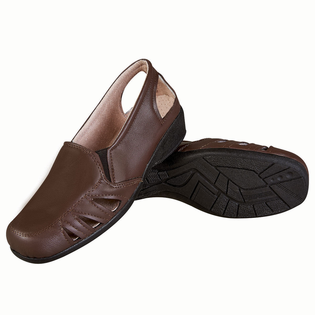Zapato Confort Clasico Mujer CASTALIA 016-22 Café Ajustable