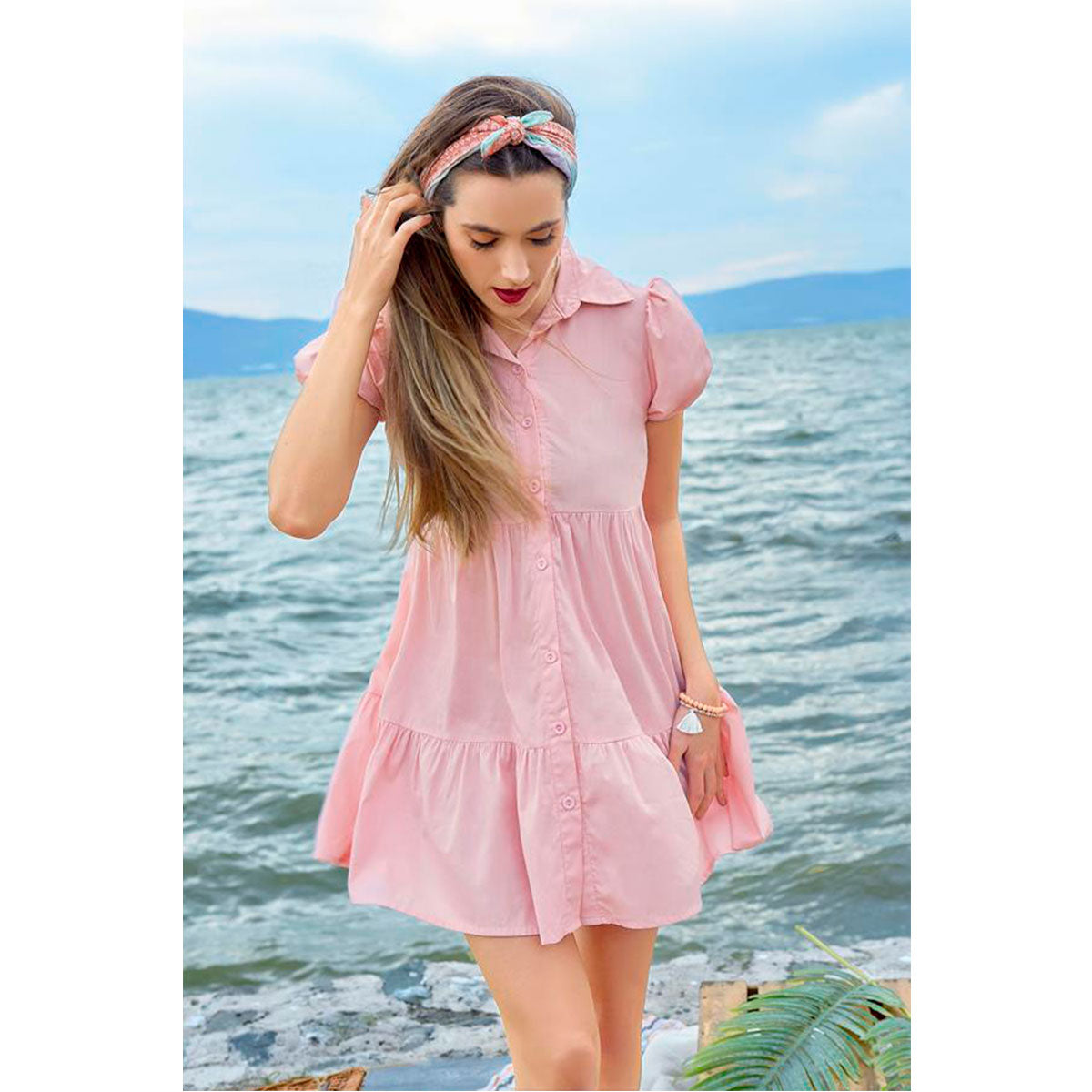 Vestido Corto Para Mujer TREVO 1019-07 Rosa