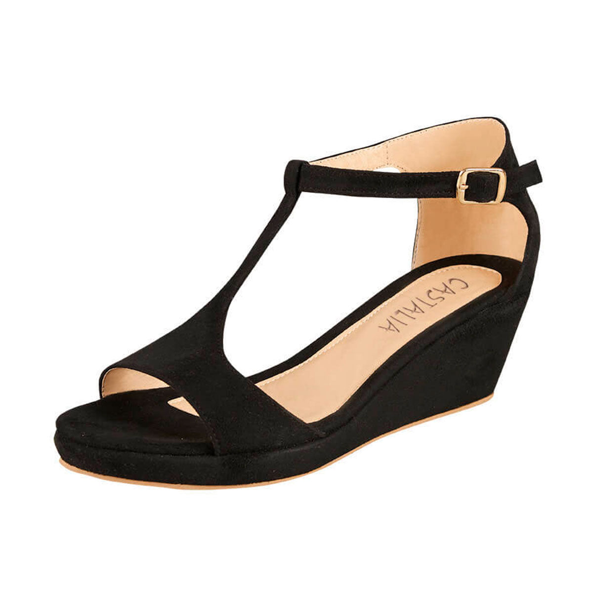Plataforma Para Mujer CASTALIA 124-64 Gamuza Negro