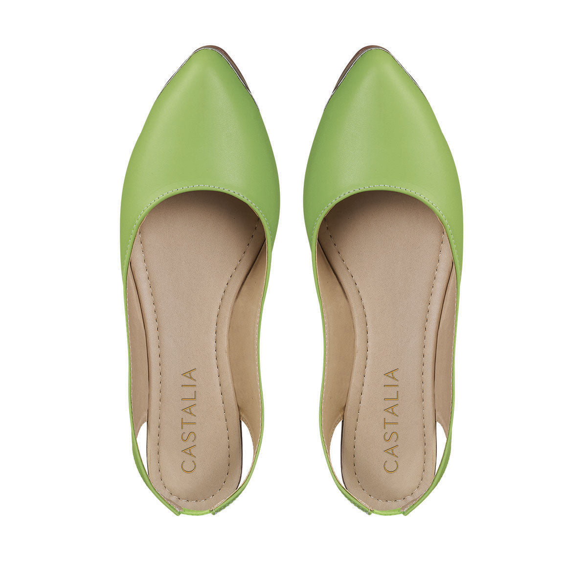 Balerina Para Mujer CASTALIA 124-91 Verde con Detalla Dorado