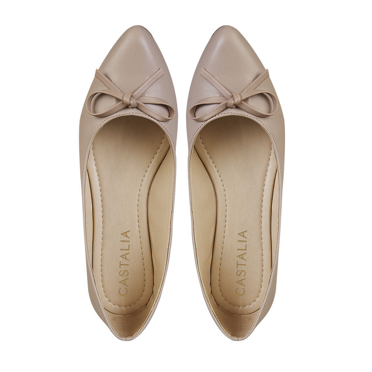 Balerina Para Mujer CASTALIA 124-95 Beige con Moño