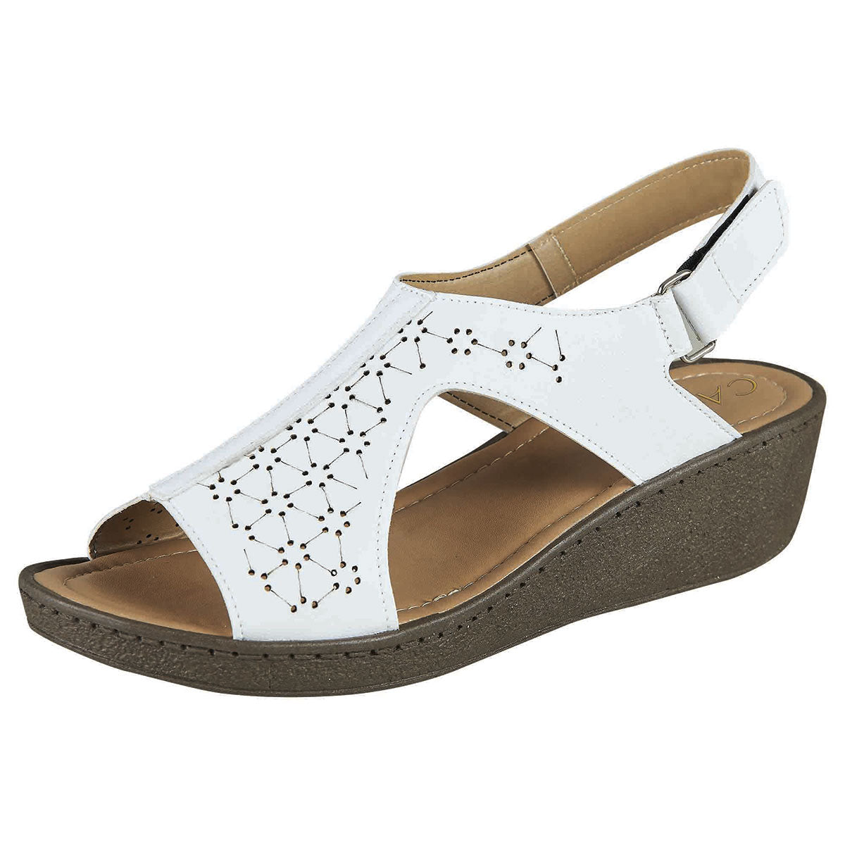 Huarache Confort Mujer CASTALIA Blanco Ajustable 145-167