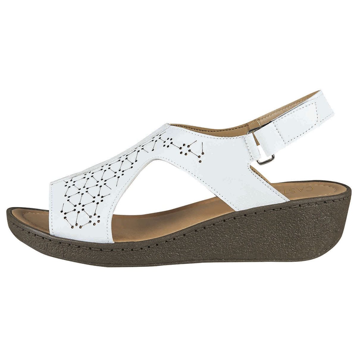 Huarache Confort Mujer CASTALIA Blanco Ajustable 145-167