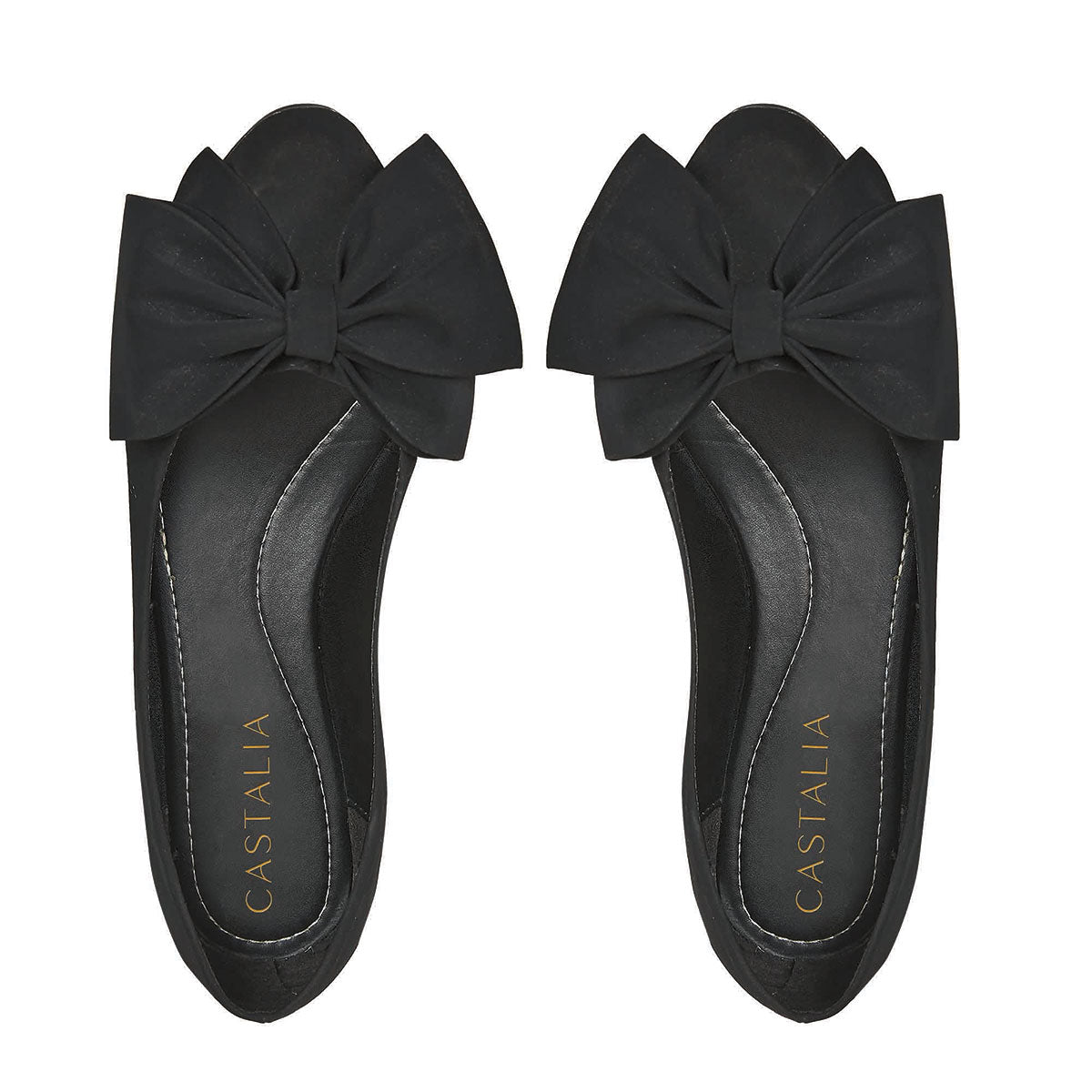 Balerina Para Mujer CASTALIA Negro con Moño 157-23