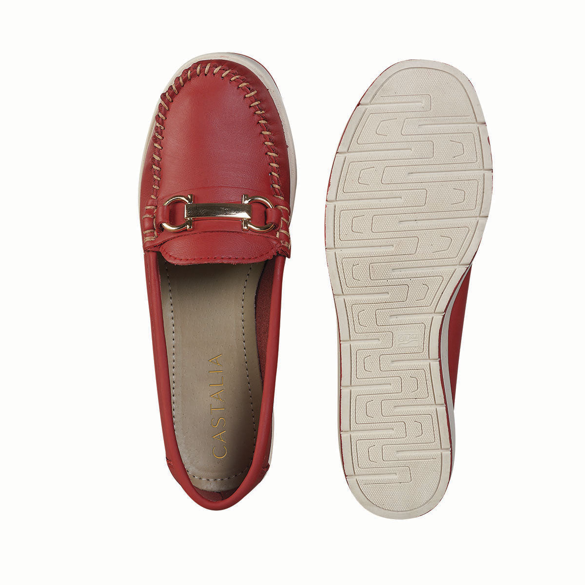 Zapato Confort Moderno Para Mujer CASTALIA 212-20 Rojo