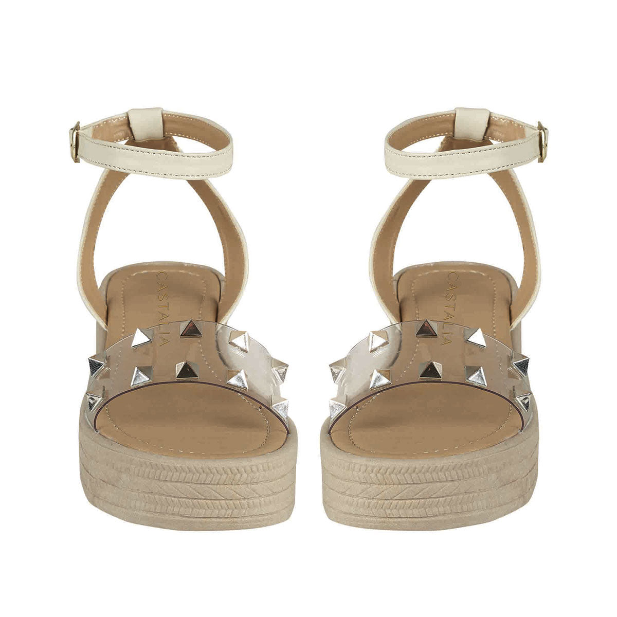 Plataforma Para Mujer CASTALIA Beige con Estoperoles 220-66