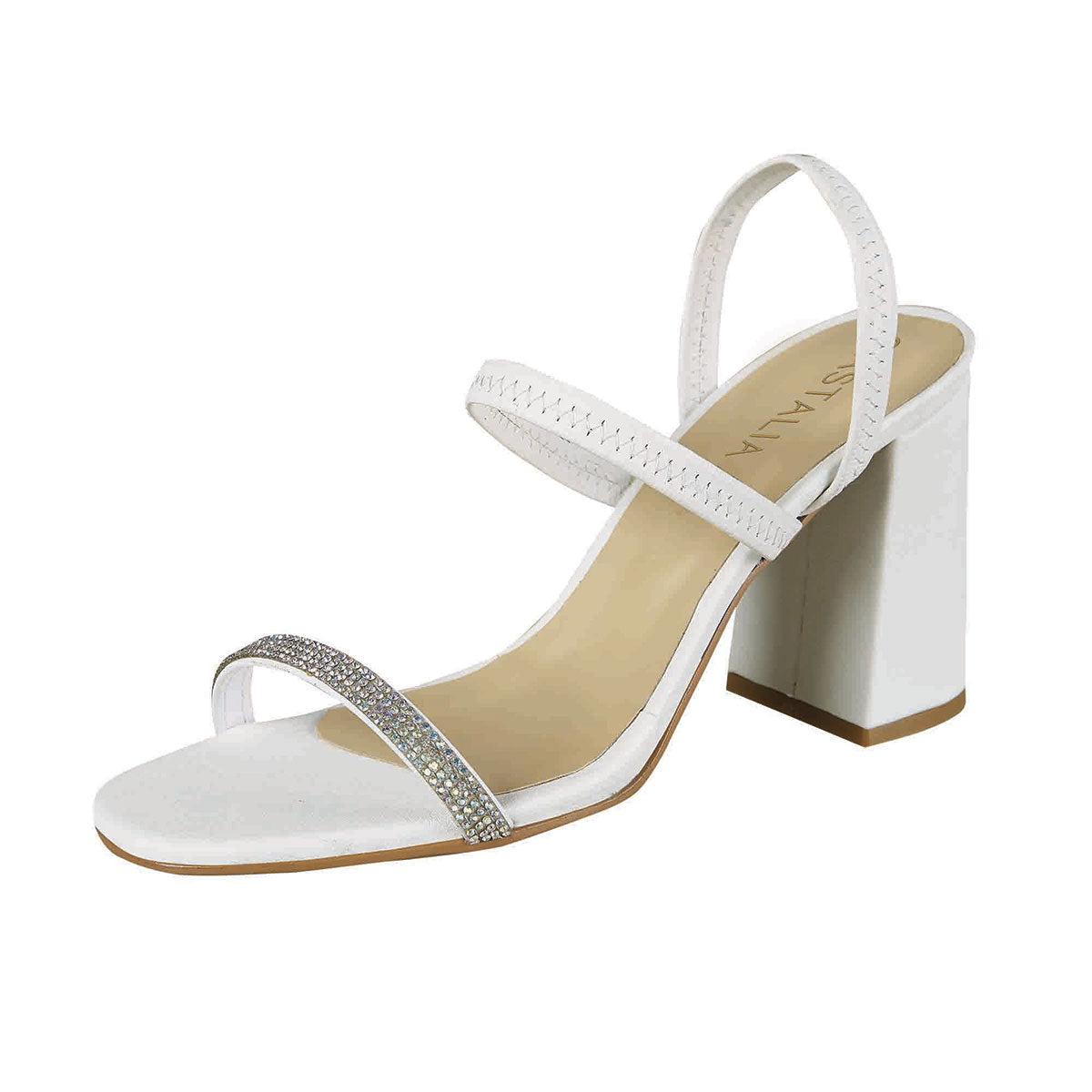 Tacón Para Mujer CASTALIA Blanco con Pedreria 246-71