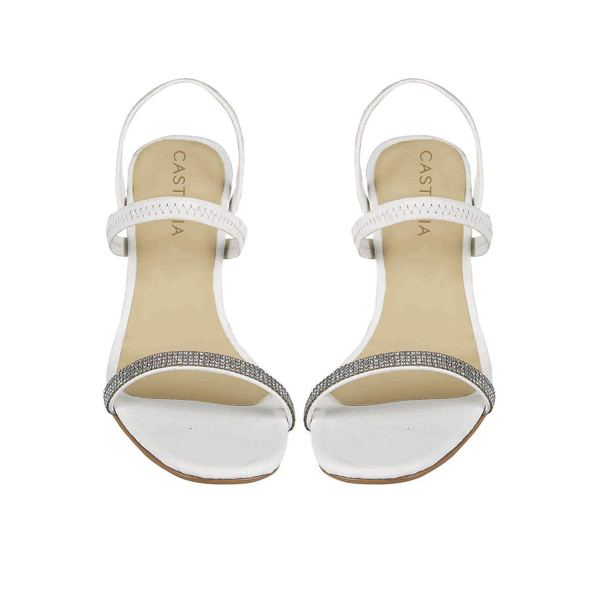 Tacón Para Mujer CASTALIA Blanco con Pedreria 246-71