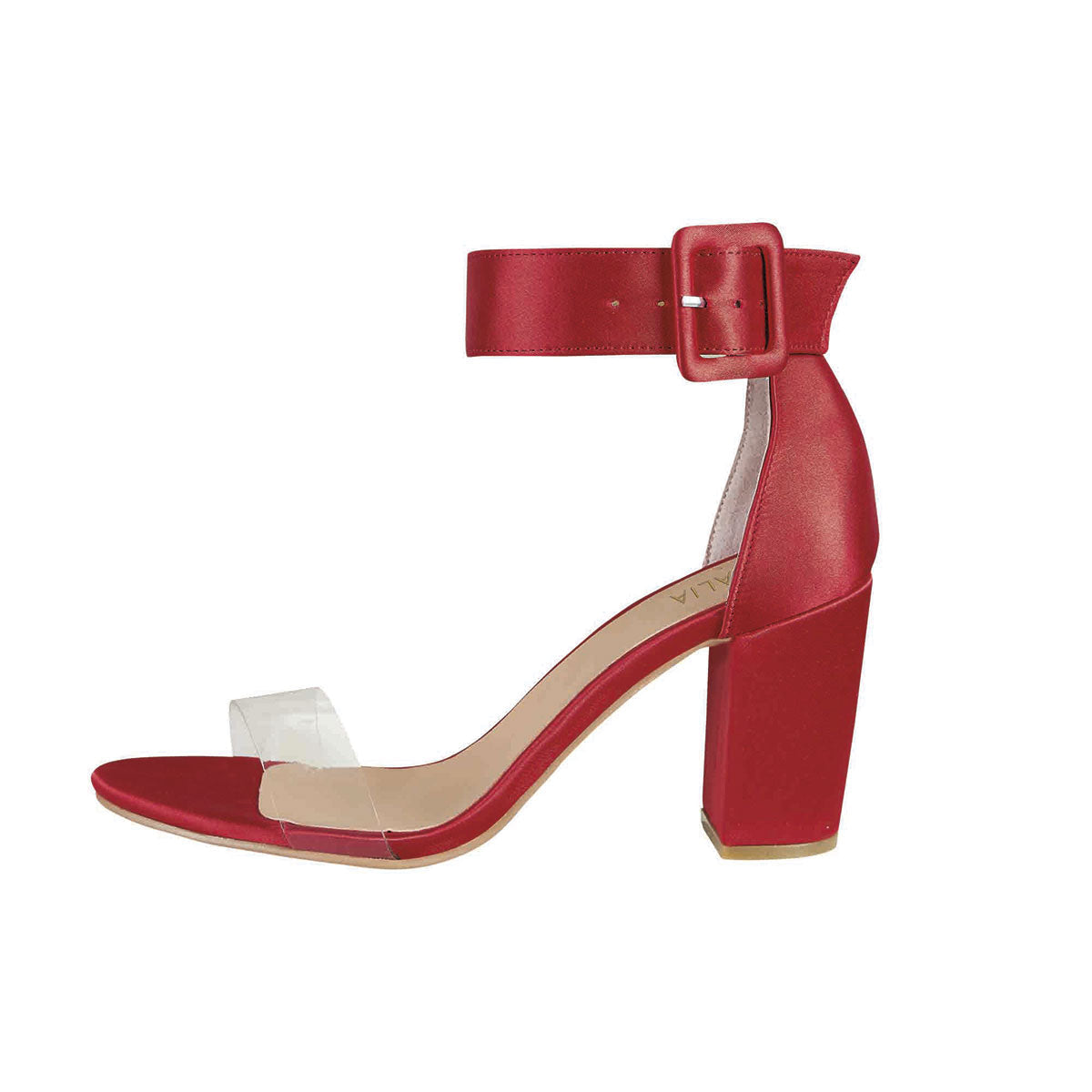 Tacón Para Mujer CASTALIA Rojo con Mica Transparente 304-50