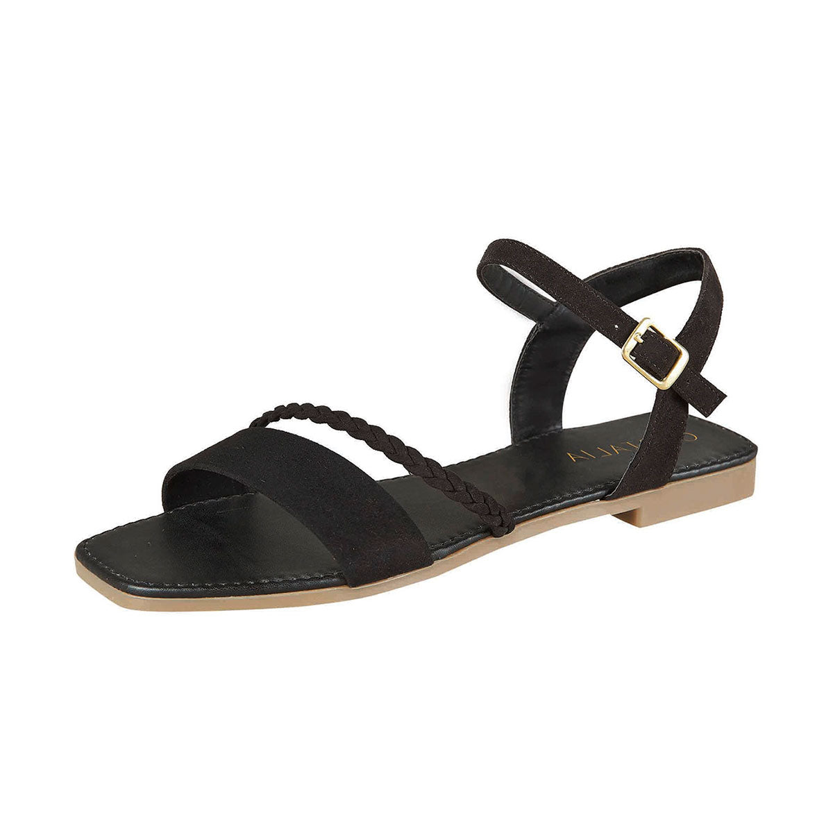 Sandalia Para Mujer CASTALIA Negro Gamuza 337-61