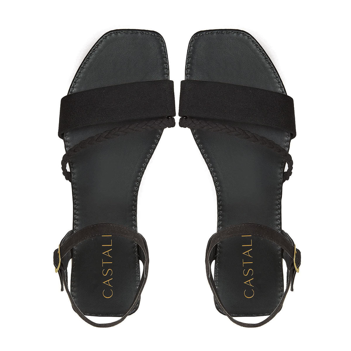 Sandalia Para Mujer CASTALIA Negro Gamuza 337-61