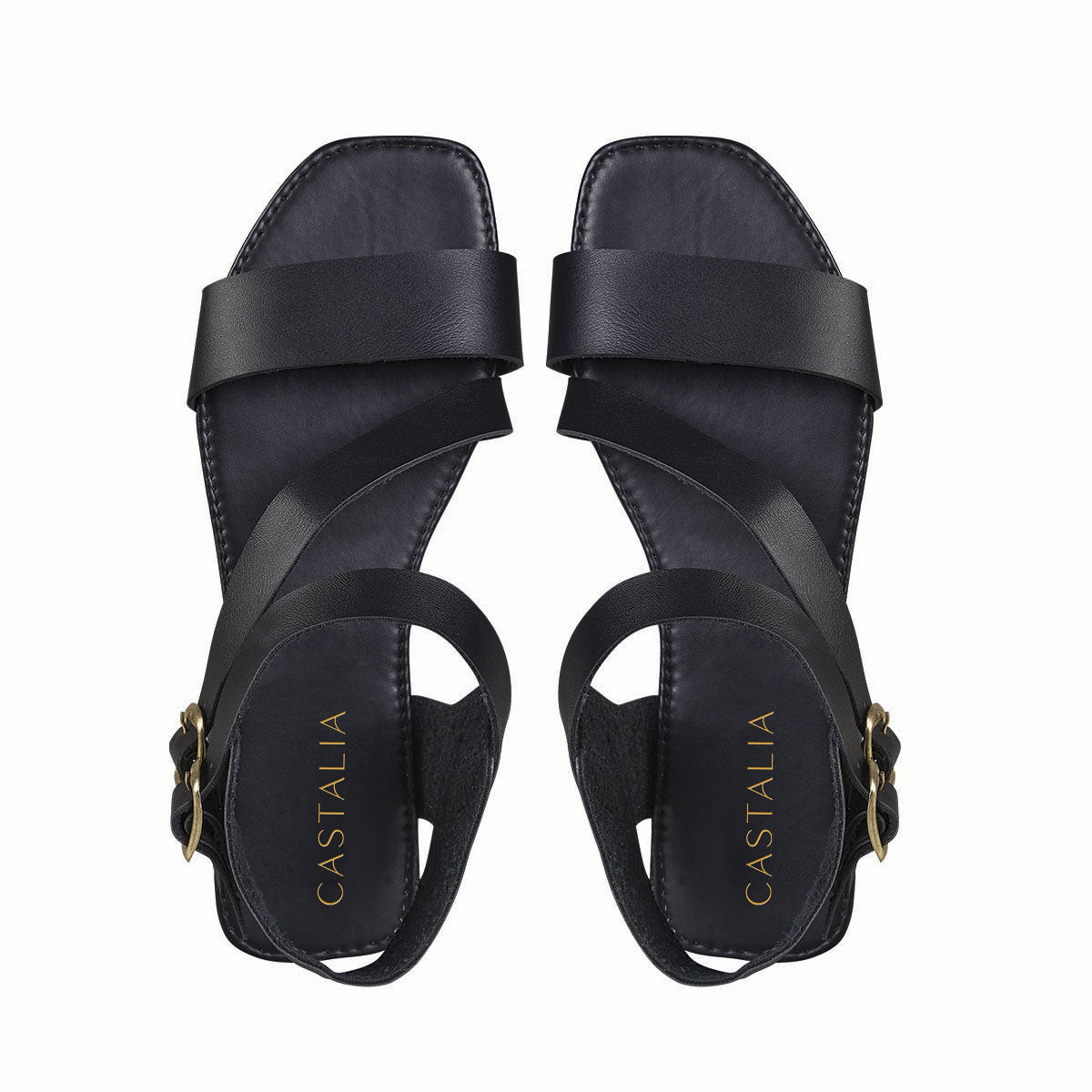 Huarache de Piso Mujer CASTALIA 337-66 Negro Doble Correa