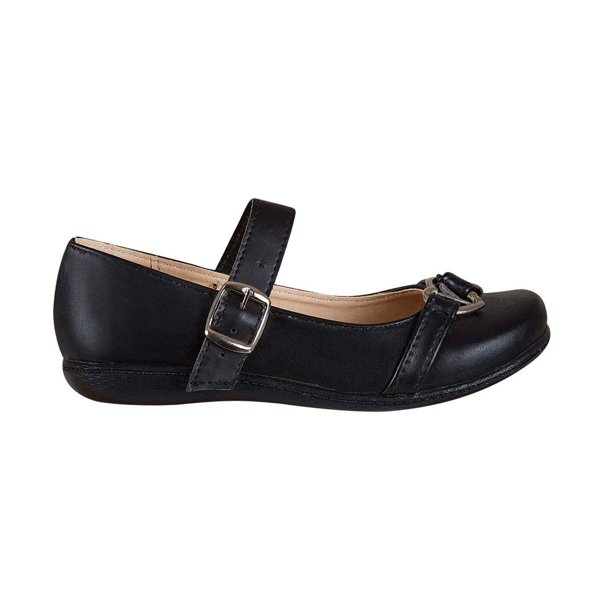 Zapato Escolar Para Niña CASTALIA 444-126 Negro con Detalle de Corazón