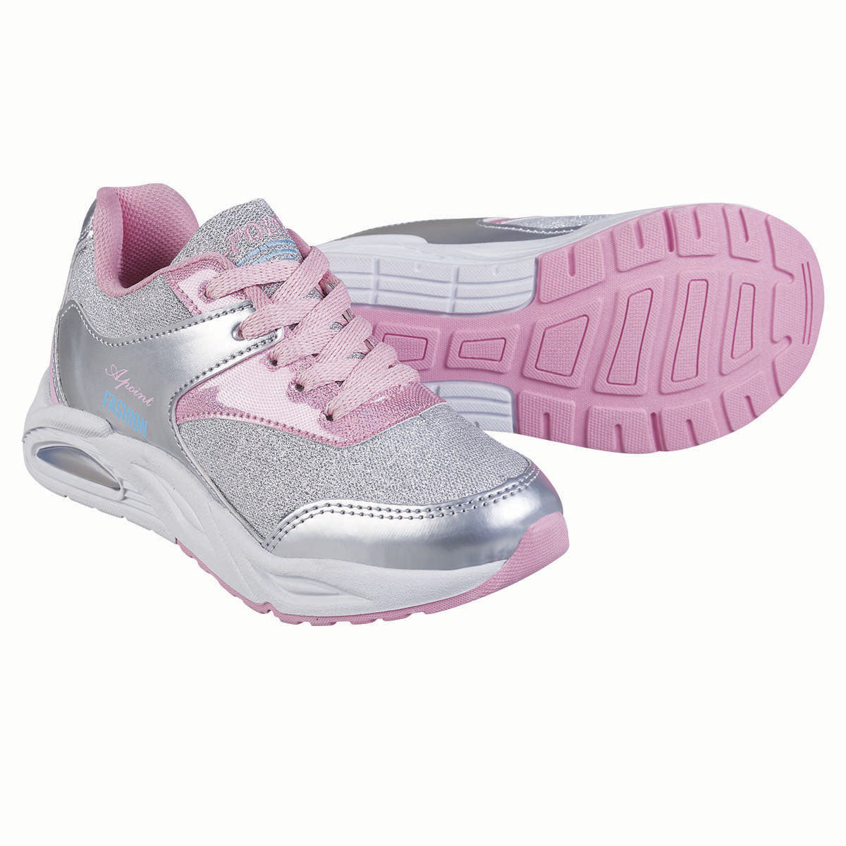 Tenis Deportivo Para Niña CASTALIA 598-06 Plata con Brillos