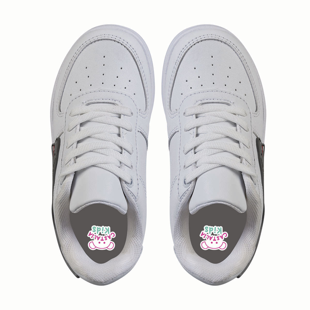 Tenis Urbano Para Niño CASTALIA 663-54 Blanco con Dinosaurio