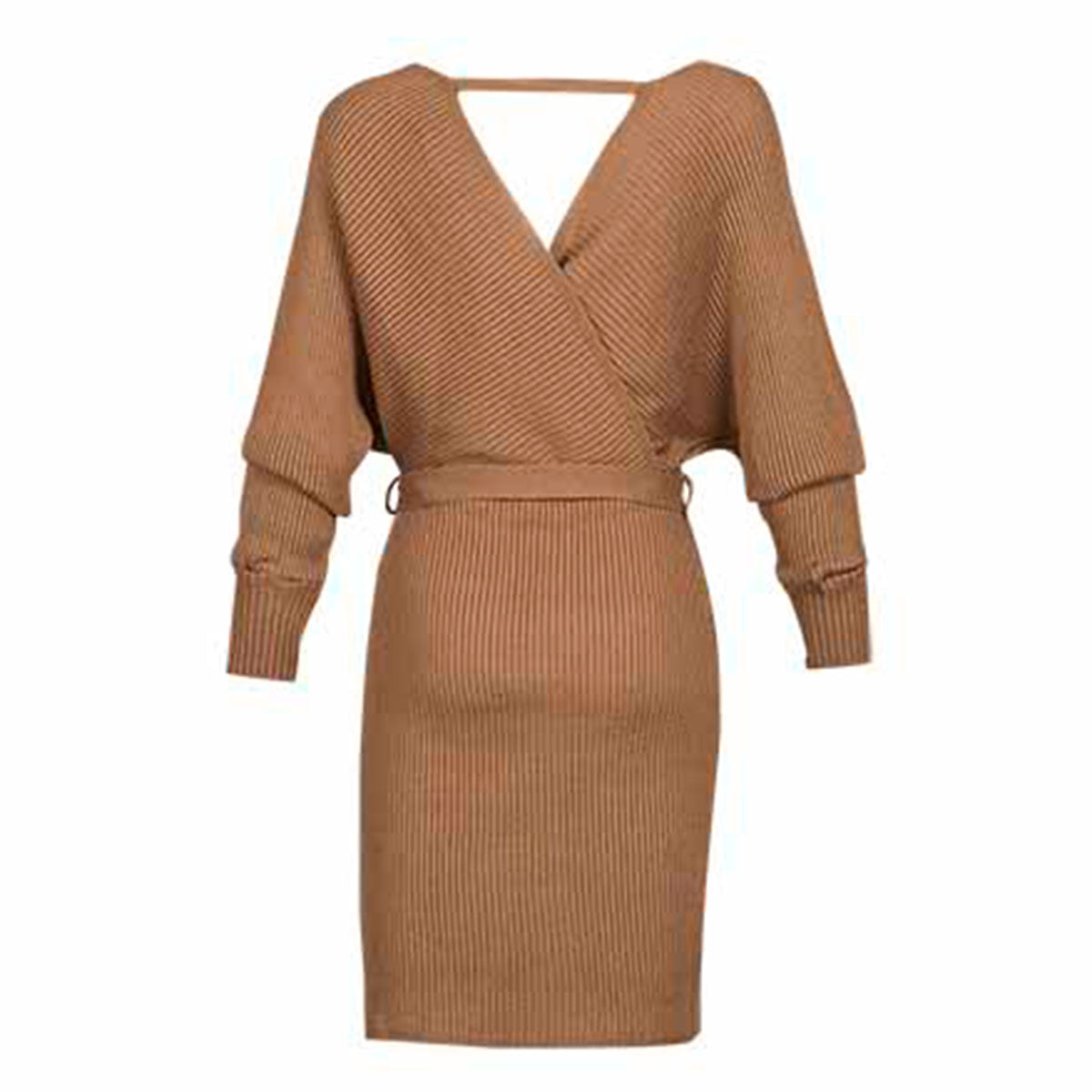 Vestido Corto Para Mujer TREVO 905-69 Camel Escote en La Espalda