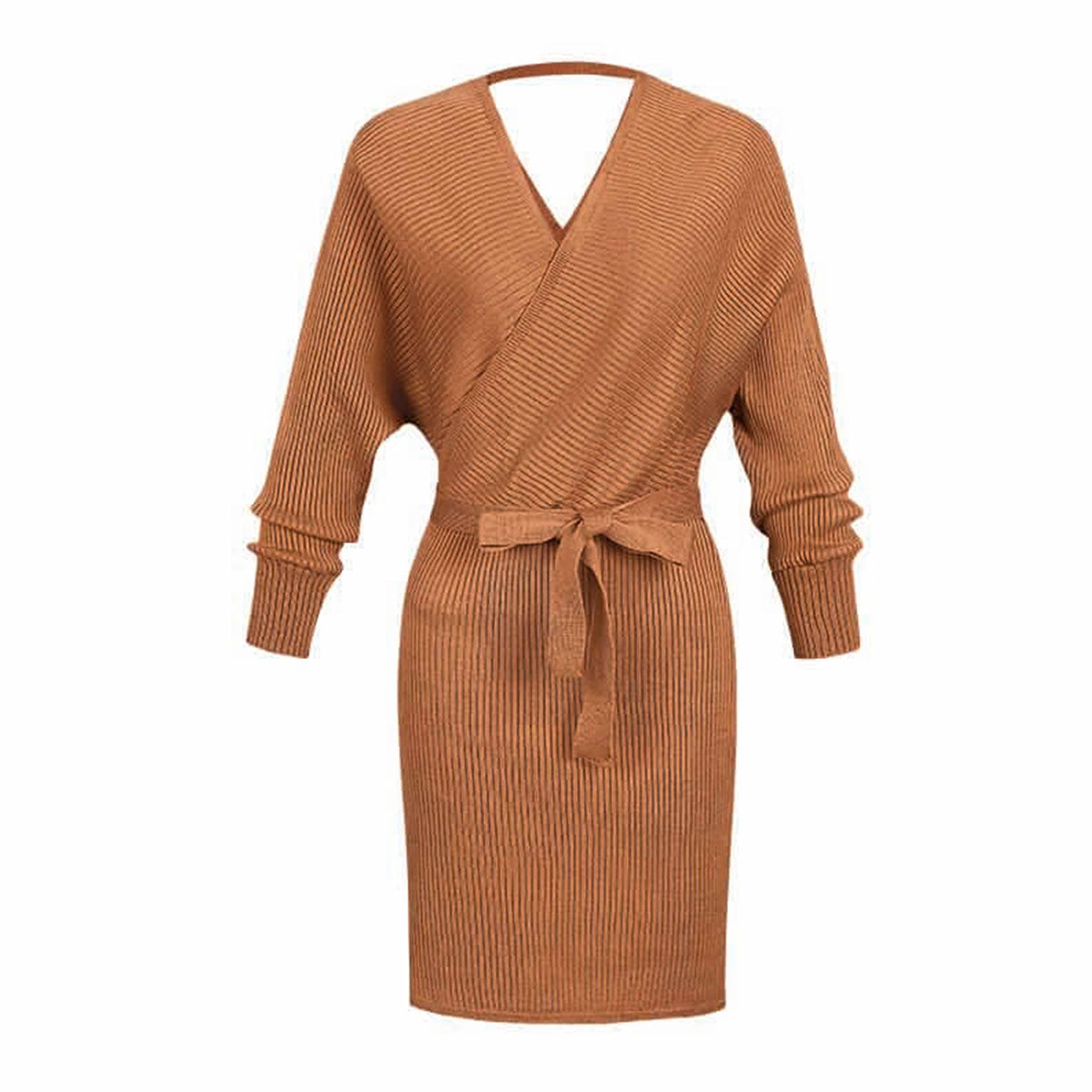 Vestido Corto Para Mujer TREVO 905-69 Camel Escote en La Espalda