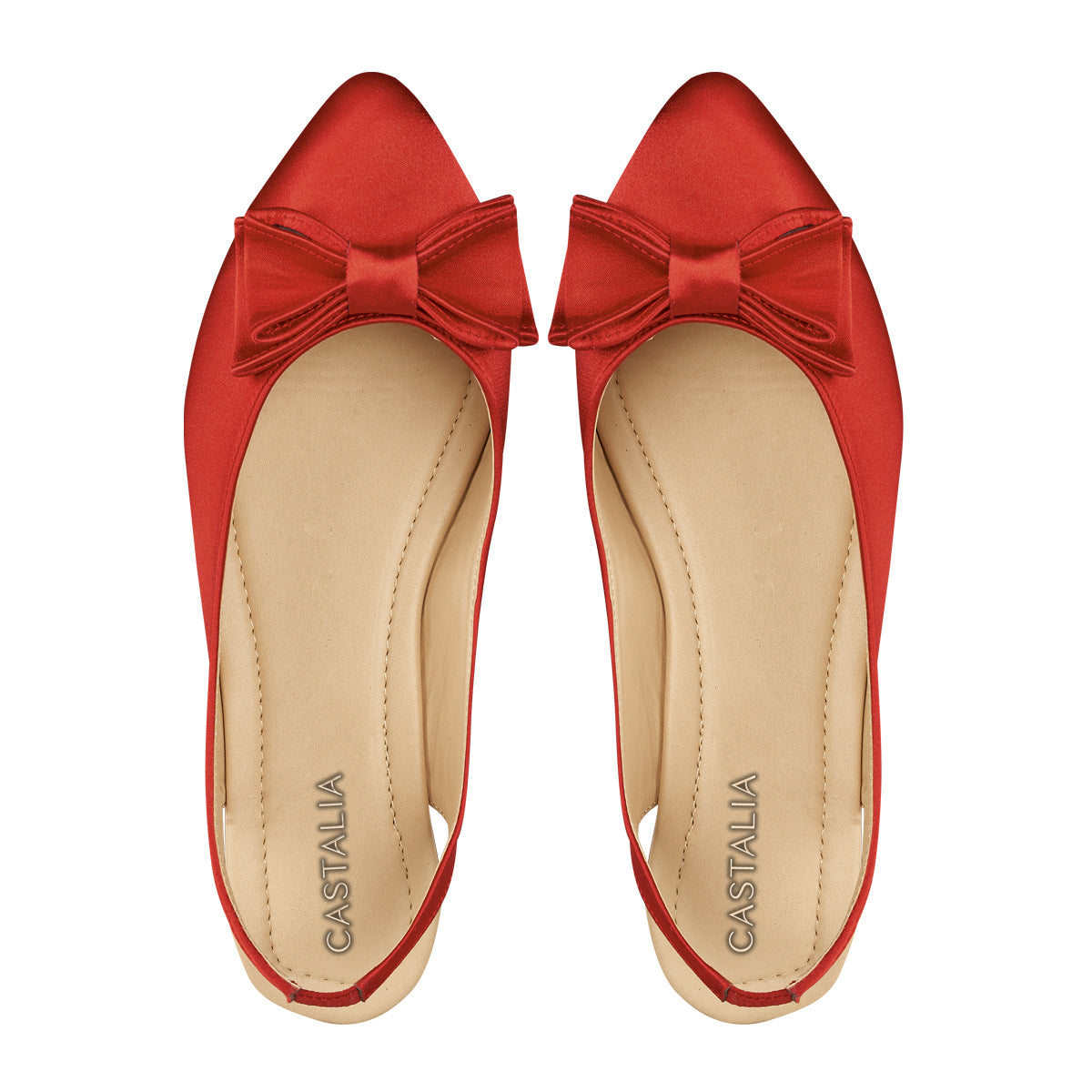 Balerina Para Mujer CASTALIA 124-77 Rojo Elástico ajustable