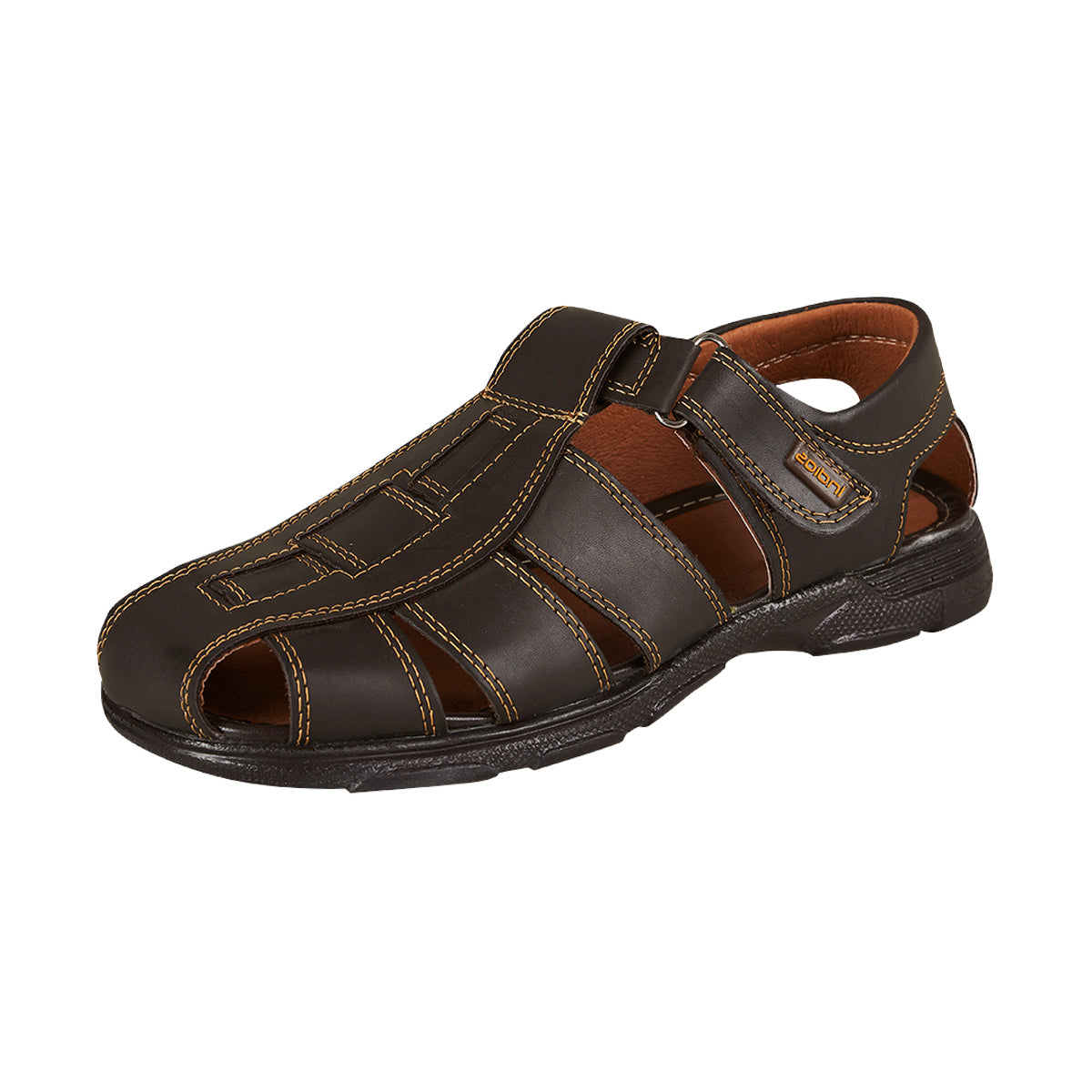 Huarache Para Hombre CASTALIA 535-108 Café con Velcro