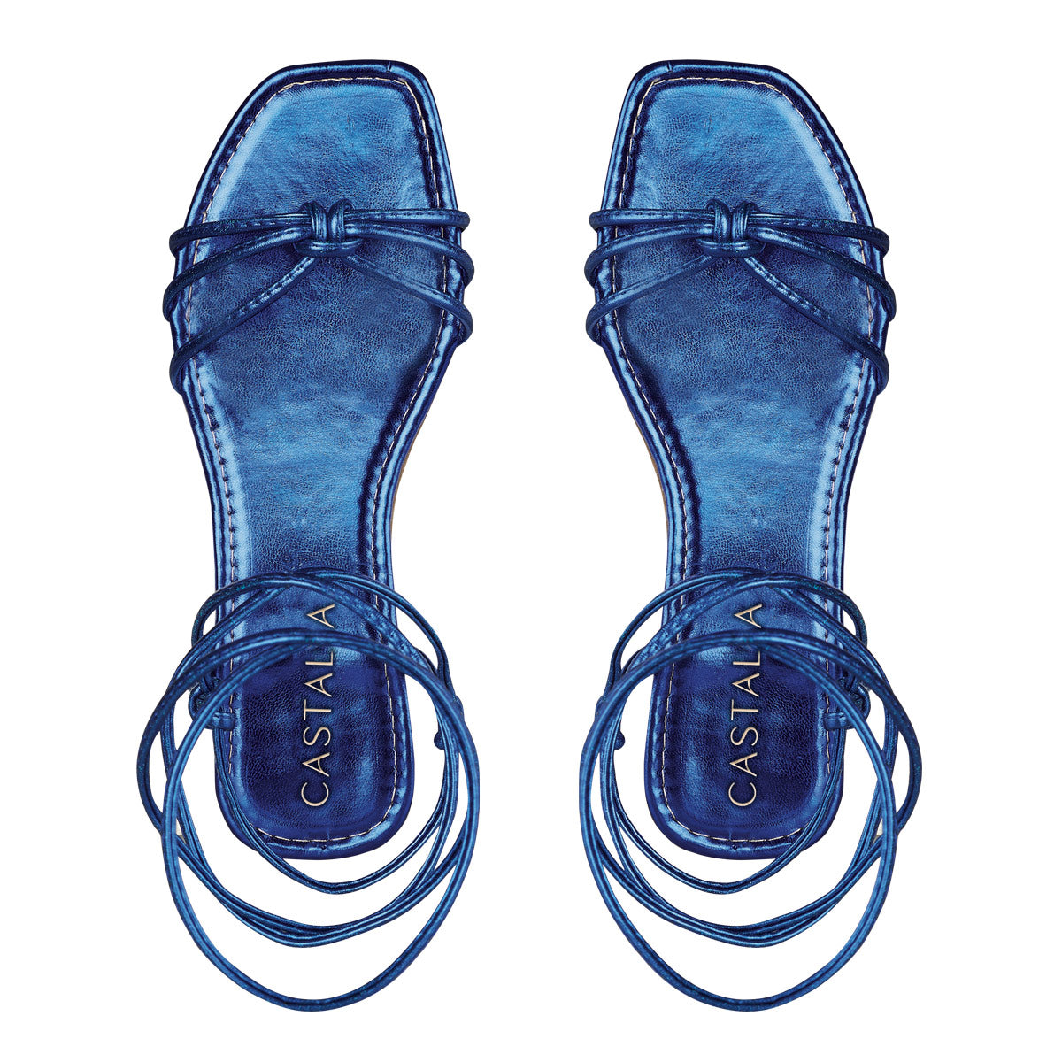 Huarache Para Mujer CASTALIA 338-14 Azul Acabado metálico