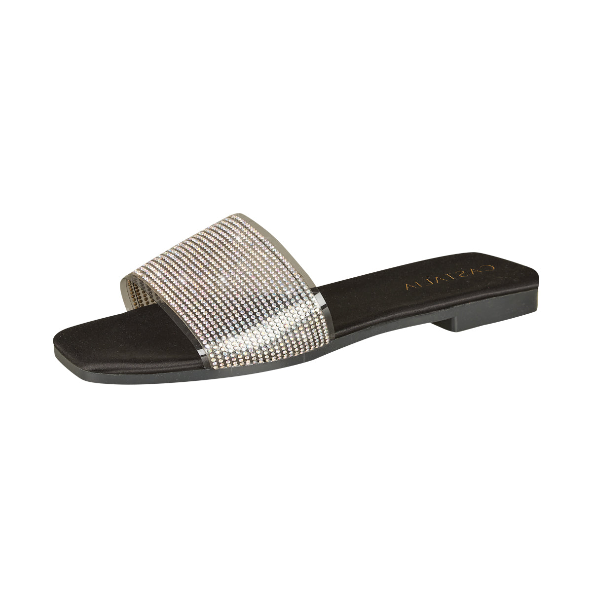 Huarache Para Mujer CASTALIA 366-55 Negro Detalle de cristales