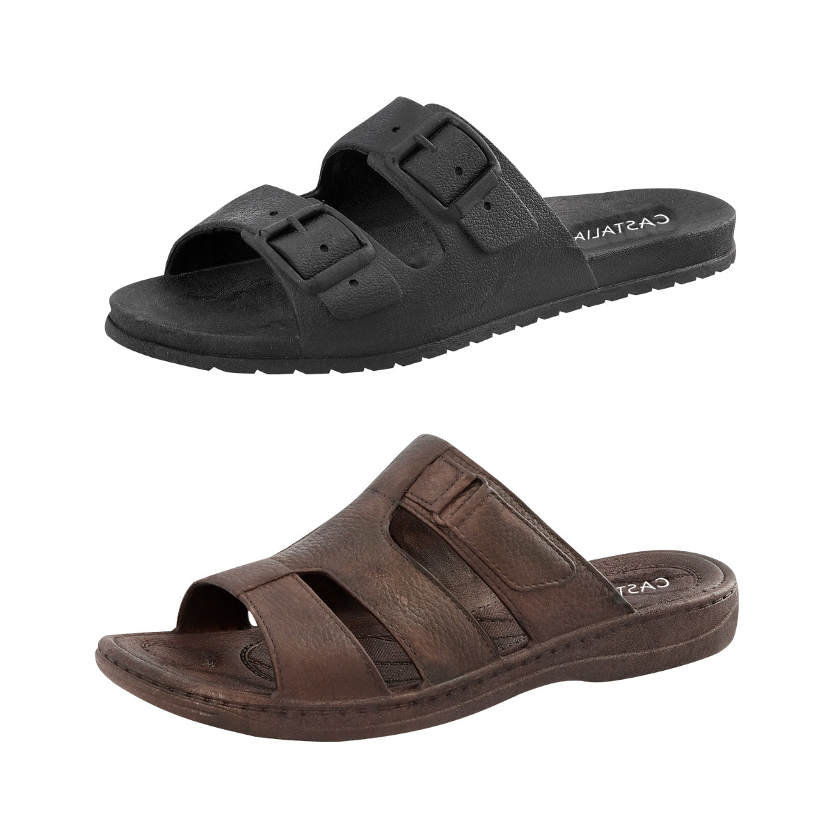 Sandalia Para Mujer CASTALIA 507-81 Cafe y Negro Dúo pack