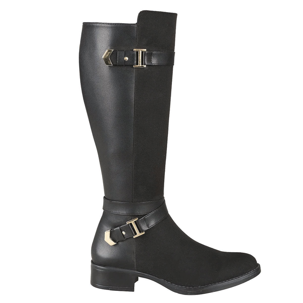 Bota Larga Para Mujer CASTALIA Negro Gamuza 002-35