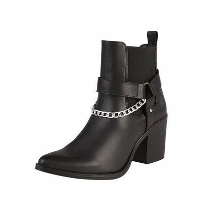 Botin Para Mujer CASTALIA 002-40 Negro con Detalle de Cadena
