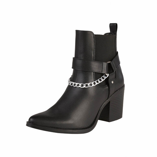 Botin Para Mujer CASTALIA 002-40 Negro con Detalle de Cadena