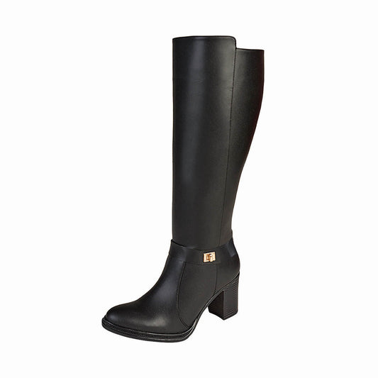 Bota Larga Para Mujer CASTALIA 002-41 Negro Detalle dorado